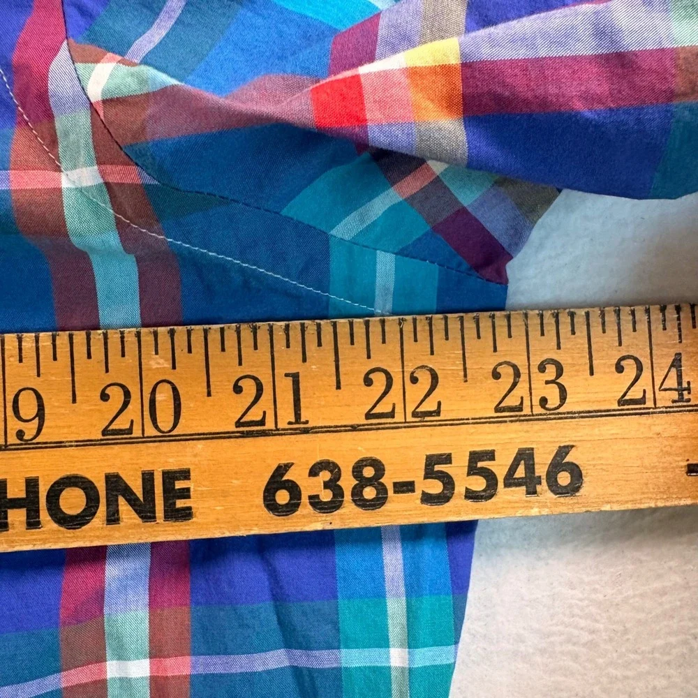 Polo Ralph Lauren Mens Classic Fit Plaid Short Sleeve Button Down Shirt Blue M